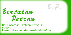 bertalan petran business card